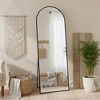 MAYEERTY 56 inch Arched Full Length Mirror Aluminum Alloy Frame Floor Length with Stand for Living room Gold - 2 of 4