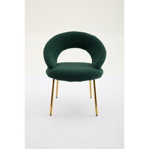 Gulches Fabric Dining Chair - Ergonomic Curved Backrest, Sturdy Golden Metal Legs, 250 LBS Capacity, Green Upholstered Chair for Kitchen(Set of 1) - 1 of 4