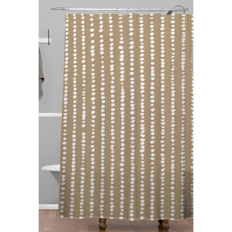 Alisa Galitsyna Simple Hand Drawn Pattern Christmas Shower Curtain Brown - Deny Designs, 3 of 5