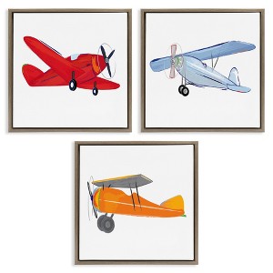 Stupell Industries Triple Colorful Airplanes Drawing, 25" x 25" - 1 of 4