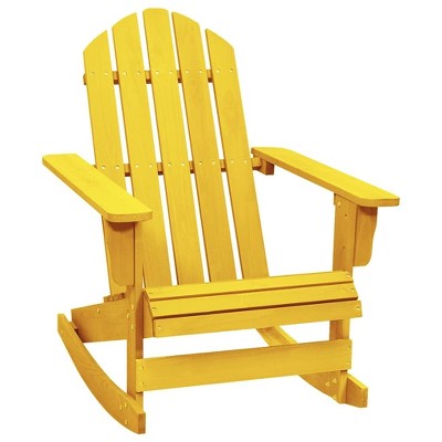 vidaXL Patio Adirondack Rocking Chair, Solid Fir Wood, Yellow