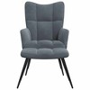 vidaXL Dark Gray Velvet Relaxing Chair with Stool - Upholstered Seating for Lounge, Living Room, Office - Modern Design with Steel Frame - 3 of 4