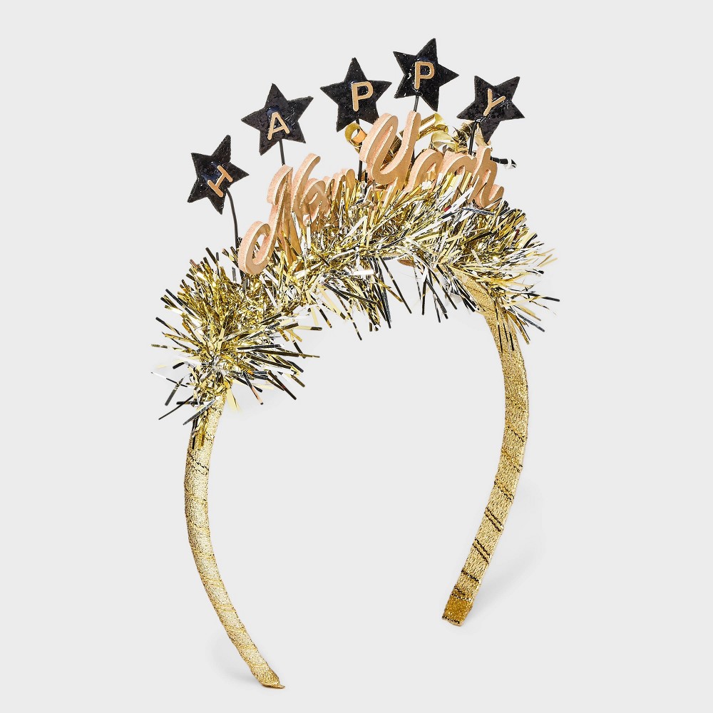 Girls' Happy New Year Headband - Cat & Jack™ Gold 2 piece 