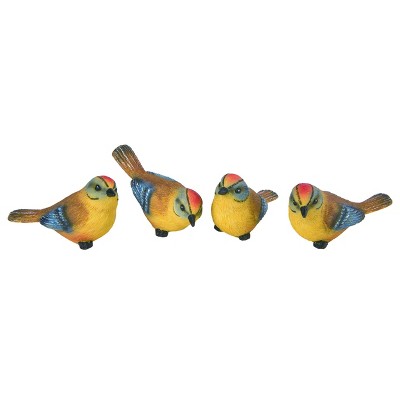 Transpac Small Resin Buttercream Bird Set of 4 Spring Home Decorations