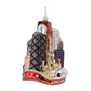 Kurt Adler Glass Ornament for Christmas Tree, Chicago City - 1 of 4