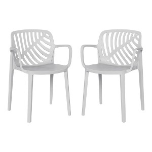 WestinTrends Playa Outdoor Modern Stackable Patio Dining Armchairs (Set of 2) - 1 of 4