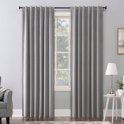 Blackout Curtain Panel Gray, Velvet Thermal Curtains
