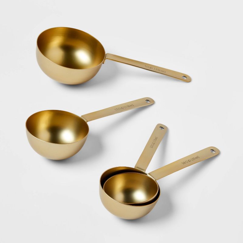 4pc Stainless Steel Brass Finish Measuring Cups - Threshold&#8482;, 1 of 5