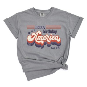 Simply Sage Market Happy Birthday America Retro Garment Dyed Tee - 1 of 4