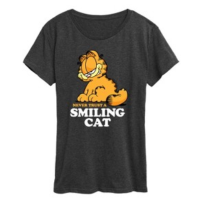 Women's - Garfield - Never Trust Smiling Cat Short Sleeve Graphic T-Shirt - 1 of 4