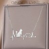 Cat Heartbeat Necklace for Women Kitty Pendant and Chain Silver Tone Stainless Steel Ginger Lyne Collection - 2 of 4