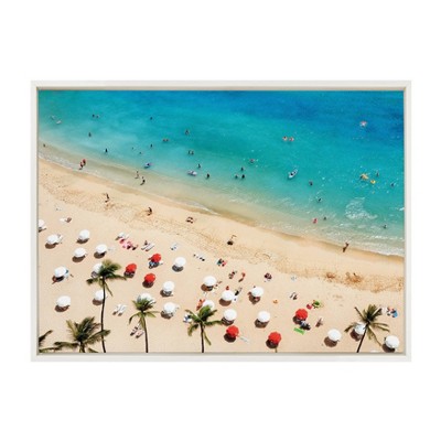 23" x 33" Sylvie Tropical Beach Framed Canvas by Simon Te White - DesignOvation