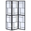 Vynxaria Reese Black 3-Panel Room Divider Folding Shoji Screen - 4 of 4