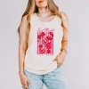 S.W.Smiley Fruit Market Pomegranate - Women's Garment Dyed Graphic Tank Top - 3 of 4
