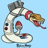 Men's Rick And Morty Beware Of The Space Snake T-Shirt - 2 of 4