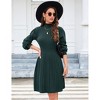 Coolmee Women's Long Lantern Sleeve Sweater Dress Turtleneck Ribbed Knit Bodycon Mini Dresses A-Line Pullover Casual Dress - 2 of 4
