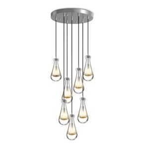 7-Light Thick Glass Raindrop Chandelier - 1 of 4