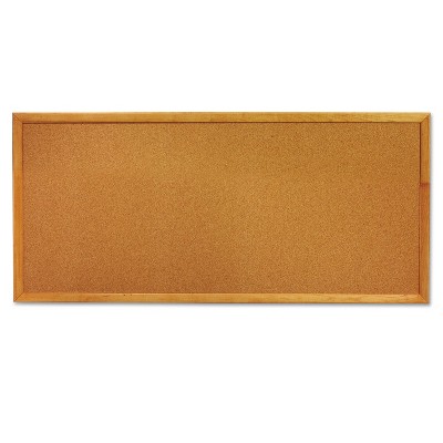 Quartet Classic Slim Line Cork Bulletin Board 12 x 36 Oak Finish Frame 300