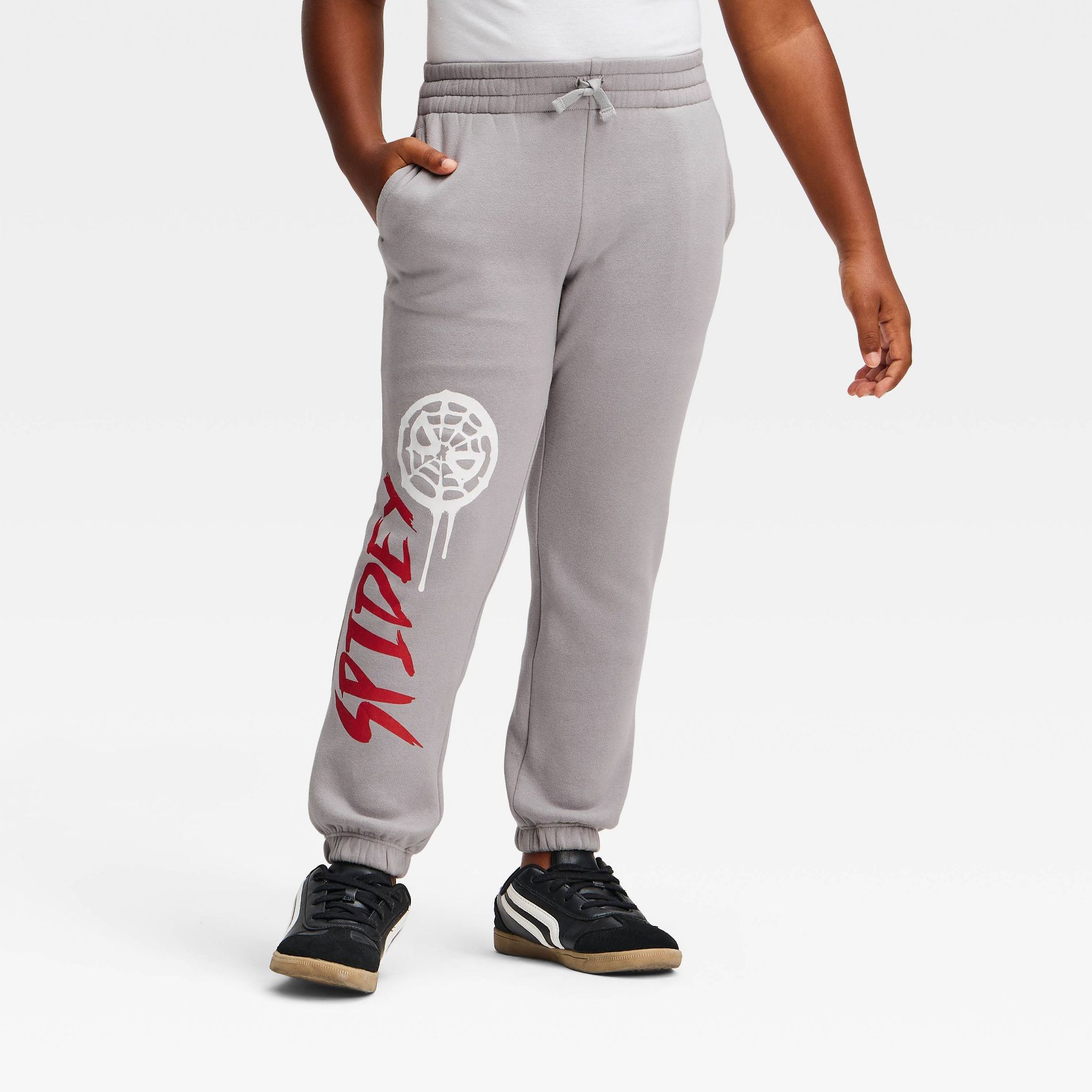 Boys' Marvel Spider-Man Fleece Sweatpants - Silver