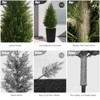 Core Electro 2 Sets 4FT Tall Artificial Topiary Cedar Tree with High Flower pot Outdoor Indoor Realistic Faux Cypress Plants - 3 of 4