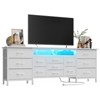 70 Inch Long Dresser TV Stand for 65, 75, 80 Inch TV, Wide 13 Chest of Fabric Drawers Dresser & Power Outlets, LED Lights, Large Entertainment Center - 2 of 4