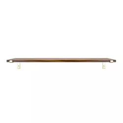 7.75" x 35.75" Wood Wall Shelf with Reversed L Bracket Walnut/Brass - Threshold™