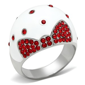 Slickblue Women’s Stainless Steel Ring, High Polished No Plating, Ruby Crystal Bow Accent, Fashion Band, Sizes 5-10 - 1 of 4