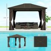 10' x 12' Hardtop Gazebo with Curtains and Netting, Gazebo Canopy with Aluminum Frame and Hooks - 3 of 4