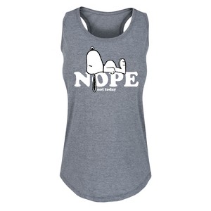 Women's - Peanuts - Lazy Snoopy Graphic Racerback Tank - 1 of 4
