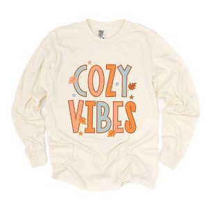 Simply Sage Market Women's Cozy Vibes Distressed Long Sleeve Garment Dyed Tee - 1 of 4