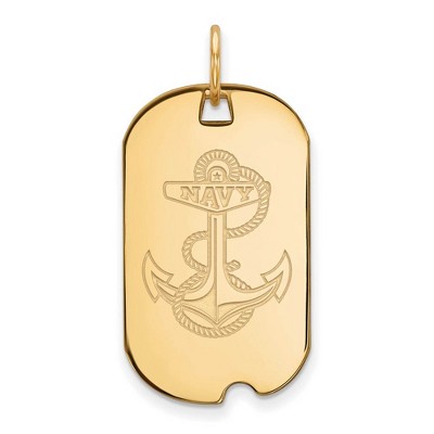 Black Bow Jewelry 14k Yellow Gold Navy Midshipmen NCAA Pendant