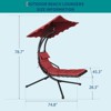 Hanging Chaise Lounge Swing Chair with Umbrella for Indoor & Outdoor Use - 2 of 4