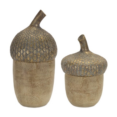 Melrose Acorn Lid Box (Set of 2) - image 1 of 4