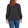 Lands' End Women's Lightweight Jersey Long Sleeve Button Front Pintuck Top - 2 of 4