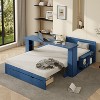 Full/Queen Size Daybed Storage Sleeper Sofa Bed Loveseat 2-Seat Sofa with Removable Desk, Storage Drawers & Open Shelves, 4-in-1 Design - ModernLuxe - 2 of 4