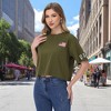 Anna-Kaci Women's Cropped Flag Graphic Tee with Short Sleeves and Crew Neckline - 3 of 4