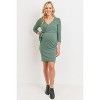 Hello Miz Women's 3/4 Sleeve Wrap V Neck Maternity Dress - 4 of 4