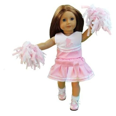 18-inch Doll Clothes - Cheerleader Dress with Pants and Pom Poms - fits  American Girl ® Dolls