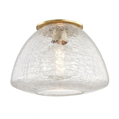 Mitzi Maya 1 - Light Flush Mount in  Aged Brass Clear Crackle Shade