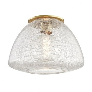 Mitzi Maya 1 - Light Flush Mount in  Aged Brass Clear Crackle Shade - 1 of 3