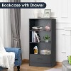 4-Tier Storage Bookcase with Open Shelves Drawer and Anti-toppling Device - 4 of 4