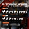 VEVOR Crowfoot Wrench Set, 3/8" Drive 20-Piece Crows Foot Wrench Set with 2 Extension Bars and EVA Tool Organizer, Silver - 3 of 4