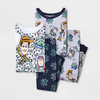 Toddler Boys' 4pc Disney Toy Story Snug Fit Pajama Set - White