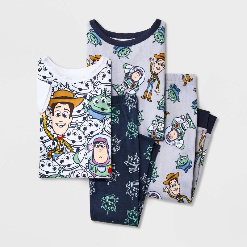 Toddler Boys' 4pc Disney Toy Story Snug Fit Pajama Set - White, 1 of 5