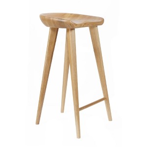 Tractor Contemporary Carved Wood Barstool - 30" Bar Chair - 1 of 2