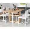 5 PCS Foldable Dining Table Set with 4 Chairs, Dining Table with Storage Rack and MDF Top, Iron Frame Chair with PU Leather Cushion-Baofuwish - 3 of 4