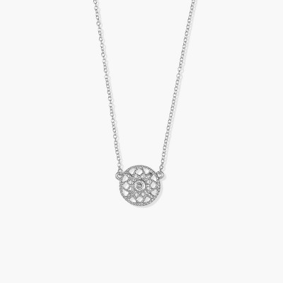 sanctuaire Round Filigree Pendant Necklace Silver