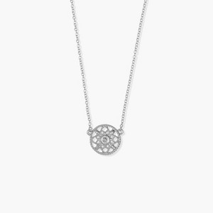 sanctuaire Round Filigree Pendant Necklace Silver - 1 of 2