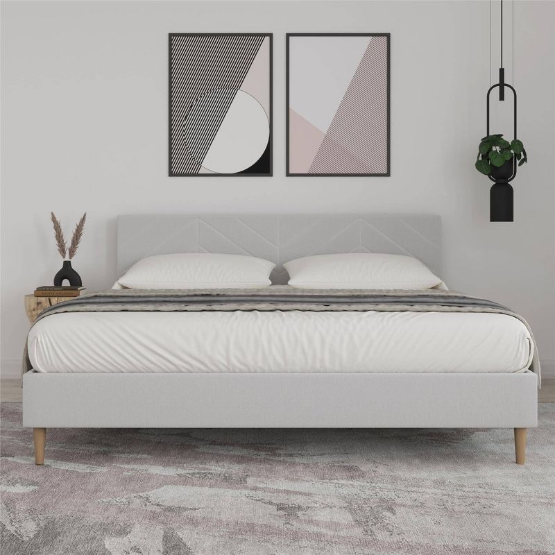 Venus Tufted Upholstered Bed Gray Linen - Room & Joy , 3 of 16