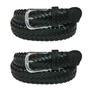 CTM Boys' Leather Braided Dress Belt (Pack of 2) - 1 of 4